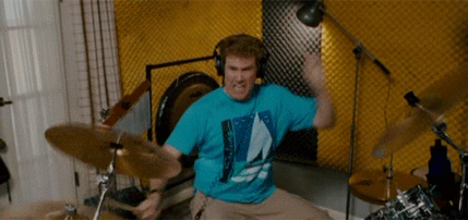  music will ferrell drums drummer rocking out GIF