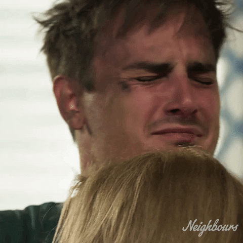 Kyle Canning Crying GIF by Neighbours (Official TV Show account)