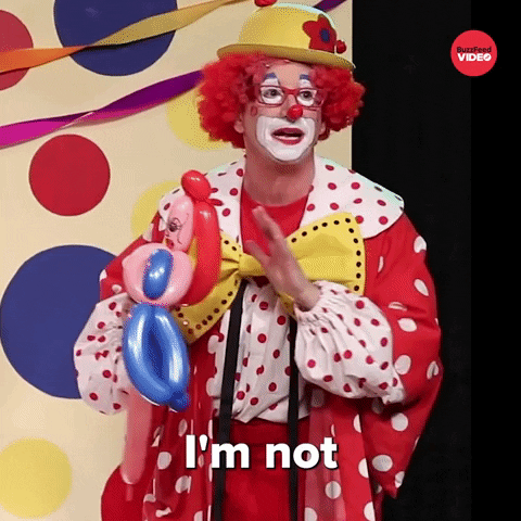 Clown Not Judging GIF by BuzzFeed
