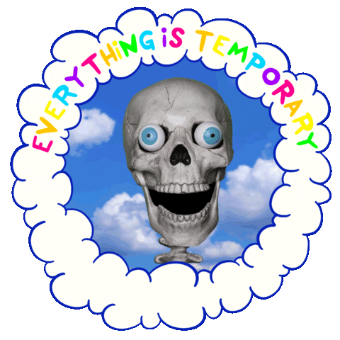 Time Skull Sticker by Richie Brown