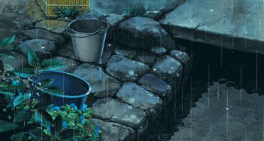 anime scenery rainfall GIF