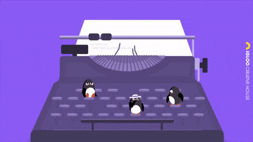 igloocreativehouse penguin jumping keyboard typewriter GIF