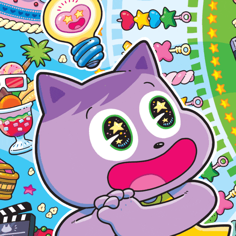 kittysweettooth cat kitty purple candy GIF