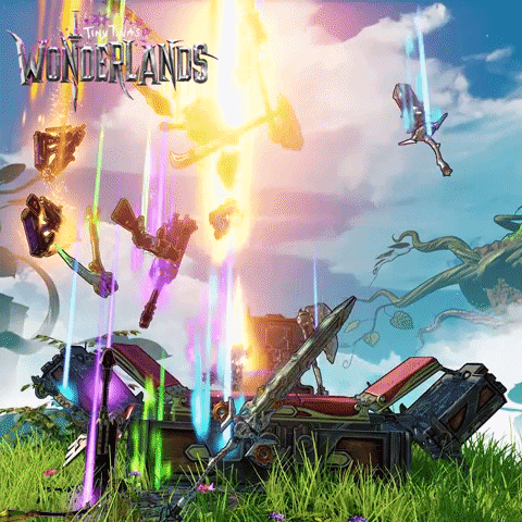 PlayWonderlands fantasy treasure weapons loot GIF