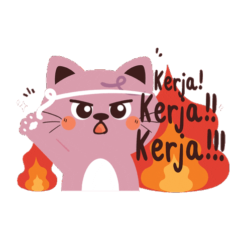 Work Work Cat Sticker