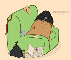 Tired Couch Potato GIF