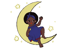 Good Night Stars Sticker by Alejandra Baiz