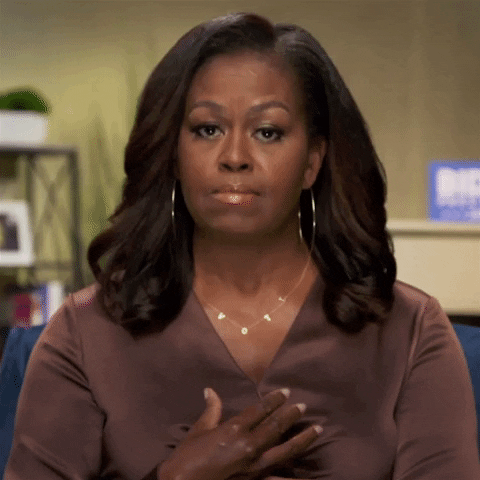 Political gif. Michelle Obama looks at us with a serious expression as she shakes her head and says, “It is what it is.” 