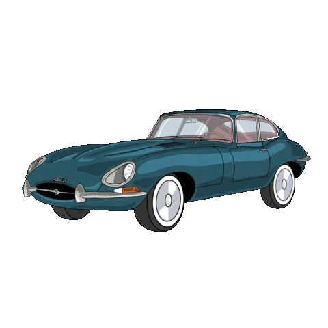 Driving E-Type Sticker by Aquilo