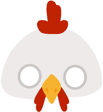 Chicken Mask Sticker by zartmintdesign