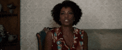 Movie gif. Vanessa Williams as Anne-Marie in Candyman taps her mouth with her hand, claps her fingers twice, then wags her finger while shaking her head and saying, "don't. Don't say that," which appears as text.