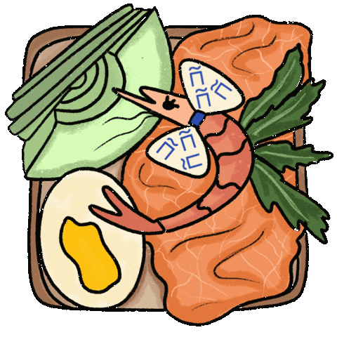 Avocado Toast Креветка Sticker
