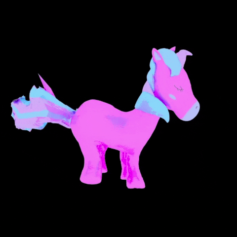 Andrewismusic pink vibes purple horse GIF