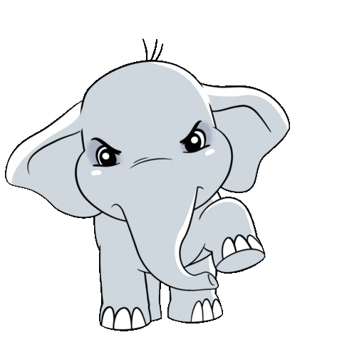 angry elephant Sticker by Canticos World