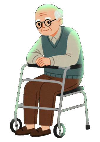 Walker Rehabilitation Sticker by Roodkapjes Zoete Inval