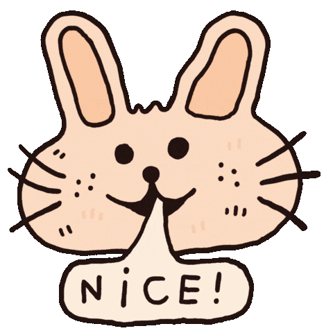 Excited Bunny Sticker by Kinda Great