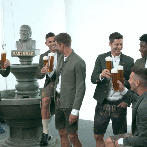 Beer Drinking GIF by FC Bayern Munich