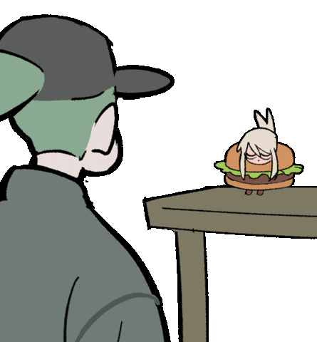 Burger Anime Girl Sticker