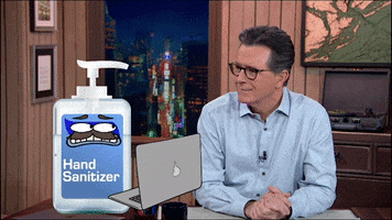 Stephen Colbert Hand Sanitizer GIF by The Late Show With Stephen Colbert