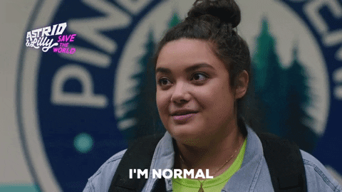 Weirdo Im Normal GIF by Astrid and Lilly Save The World