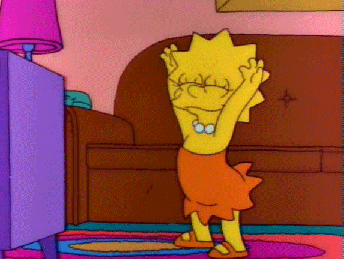 Barevná pohyblivá animace s tancující Lízou ze seriálu Simpsonovi. 