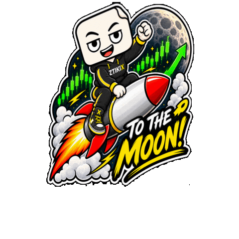 To The Moon Crypto Sticker by ZTIKIX