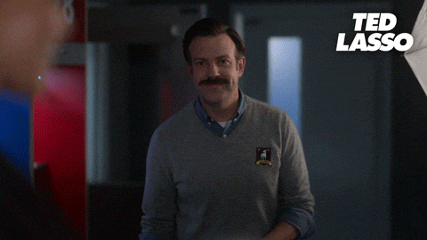 TED LASSO GIFS — -Word become a sound? -What's that called again?