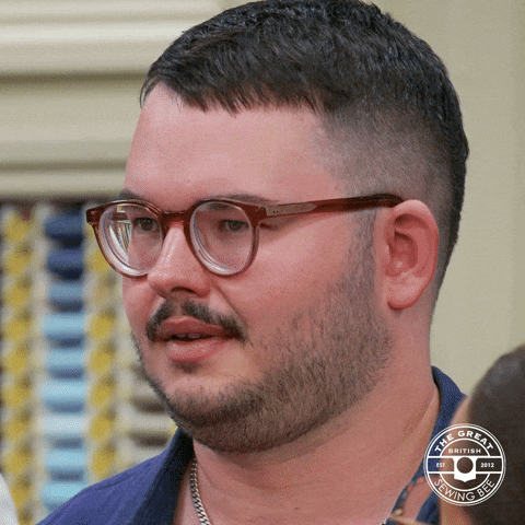 React Smirk GIF by The Great British Sewing Bee