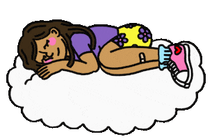 Sleepy Girl Sticker by Bianca Maradiaga