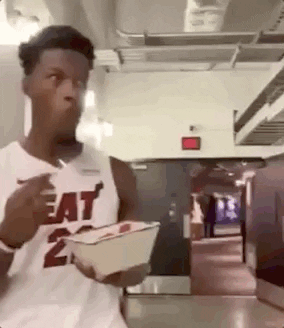 eating huh wut say what miami heat GIF
