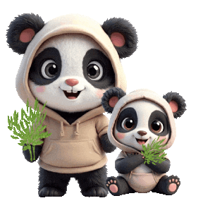 Panda Bears Sticker