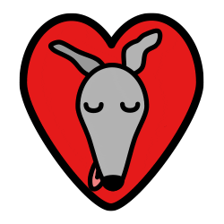 I Heart Greyhounds Sticker