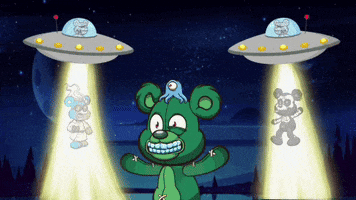 Alien Abduction Bear GIF