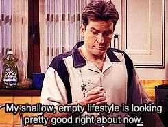 charlie sheen drinking GIF