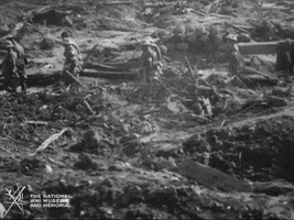 NationalWWIMuseum black and white military battlefield footage GIF
