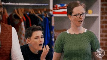 Shocked Sewing Bee GIF by The Great British Sewing Bee