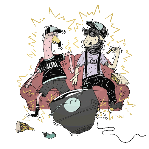 Sheep Flamingo Sticker by Altai Company