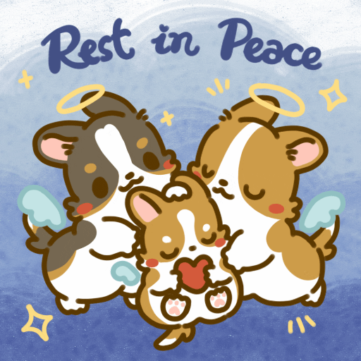Rest In Peace Puppy GIF by Lazy Corgi