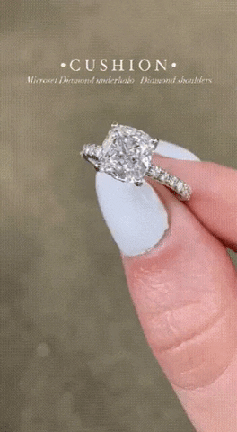 ShivShambuDiamonds engagement ring cushion diamond engage ring engaged ring GIF