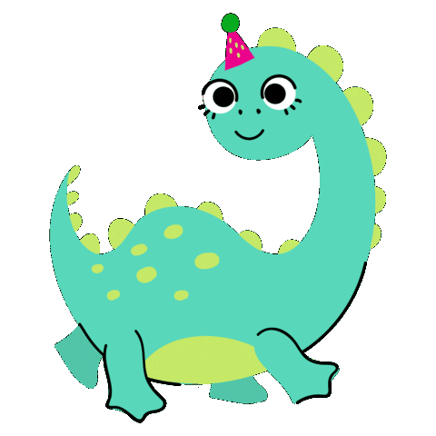 Dinosaur Happy Birthday Funny Sticker