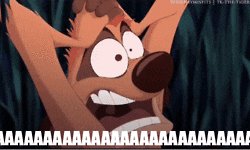 Movie gif. Characters Timon the meerkat and Pumbaa the warthog scream in absolute panic. Text, "AHHHHHHHHHH!"