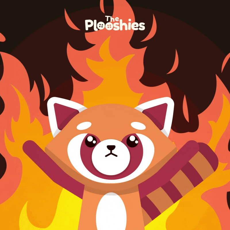 Red Panda Fire GIF by The Plooshies