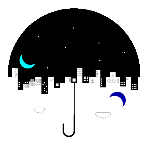 Moon Umbrella Sticker
