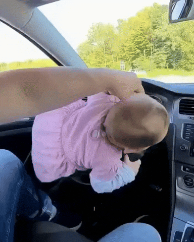 little girl in car gif