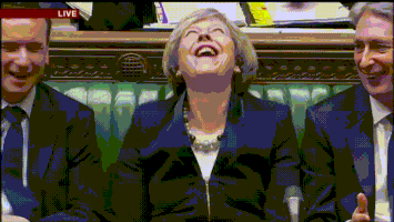 cackling theresa may GIF