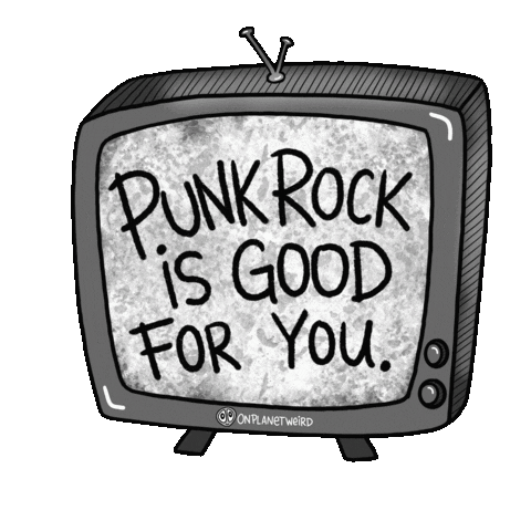 Punk Rock Television Sticker by On Planet Weird