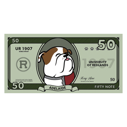 Money Givingday Sticker by Addie - University of Redlands Mascot