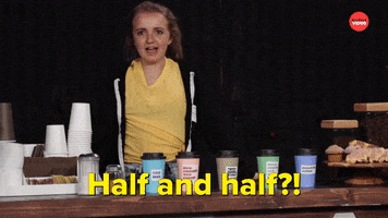 Half And Half Coffee GIF by BuzzFeed