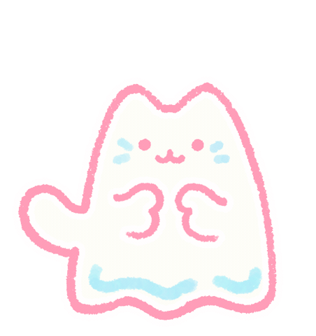 Happy Ghost Cat Sticker by Steggy