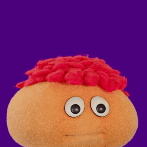 Video gif. Gerbert the red headed puppet laughs with wide eyes. Text, "ha ha."